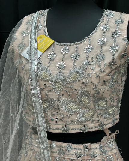 Light peach color lehenga set by Kurti Connection USA