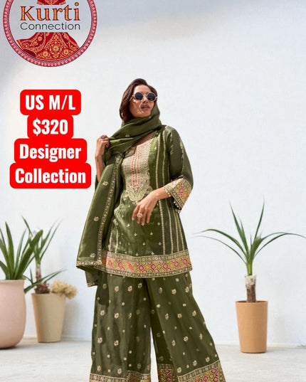 Gemini : Silk sharara sets by Kurti Connection USA