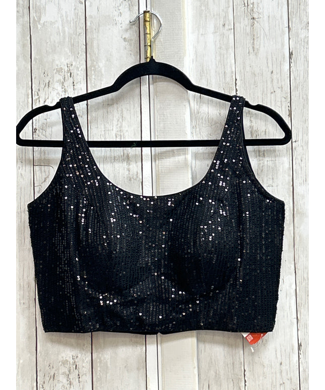 Black sleeveless blouse