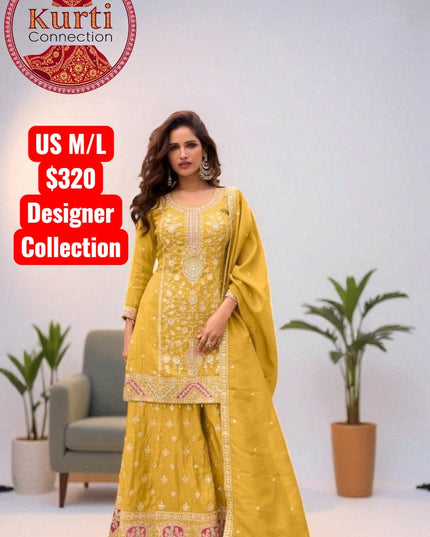 Gemini : Silk sharara sets by Kurti Connection USA
