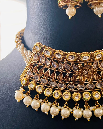 Traditional Kundan choker necklace set by Kurti Connection USA