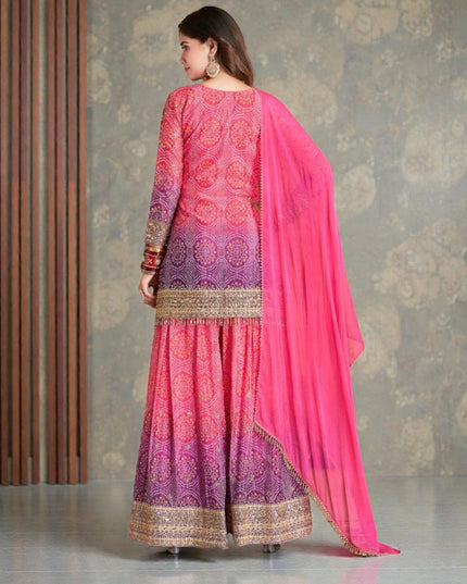 Rangeela : Bandhani silk sharara suits by Kurti Connection USA