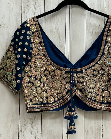 Rama blue blouse : heavy embroidery