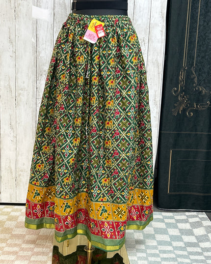 Cotton Jaipuri Lehenga Skirt - Traditional Print