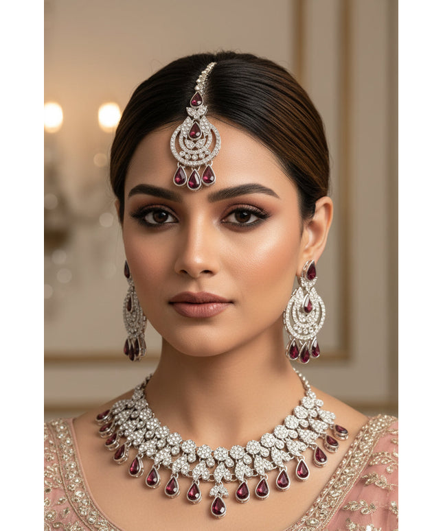 Wine wonder : necklace set by Kurti Connection USA