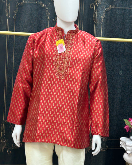 Silk short kurta for men