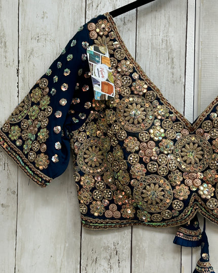 Rama blue blouse : heavy embroidery