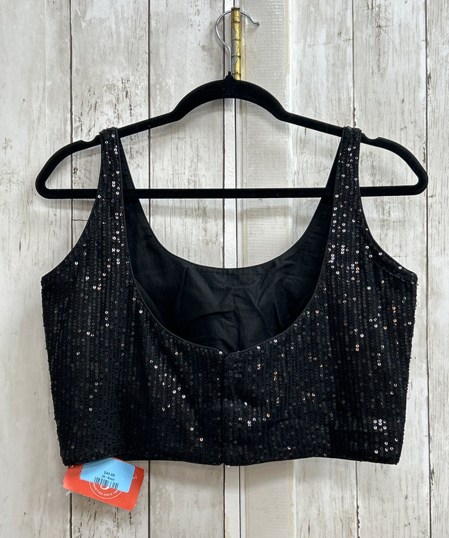 Black sleeveless blouse