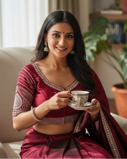 Satin silk blouses by Kurti Connection USA