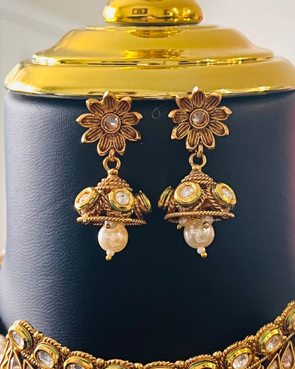 Traditional Kundan choker necklace set by Kurti Connection USA