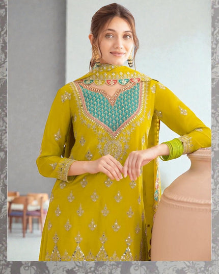 Chiffon sharara suits by Kurti Connection USA