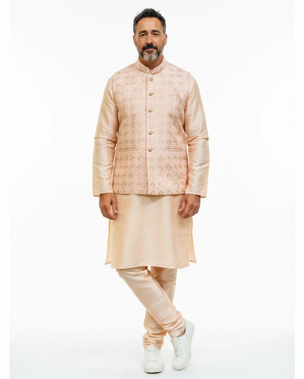 Silk kurta pajama with jacket