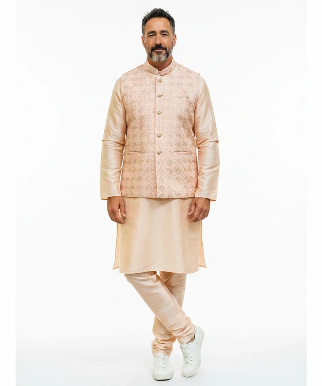 Silk kurta pajama with jacket