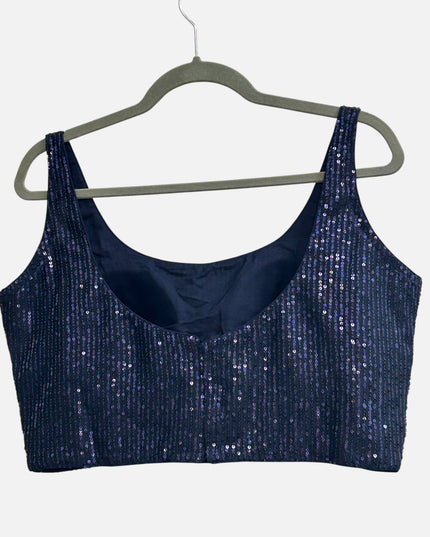 Blue sleeveless blouse