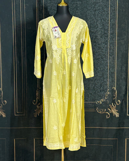 Modal silk chikankari kurti by Kurti Connection USA