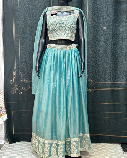 Teal blue : Lehenga Choli set