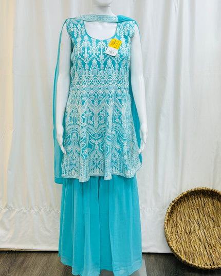 Georgette Sharara set - Kurti Connection USA