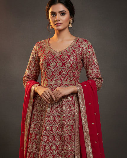 Heavy party wear sharara set - Kurti Connection USA