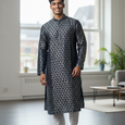 Men’s kurta pajama set : Jaquard cotton by Kurti Connection USA