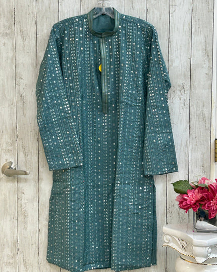 Mirror work kurta pajama set for men by Kurti Connection USA