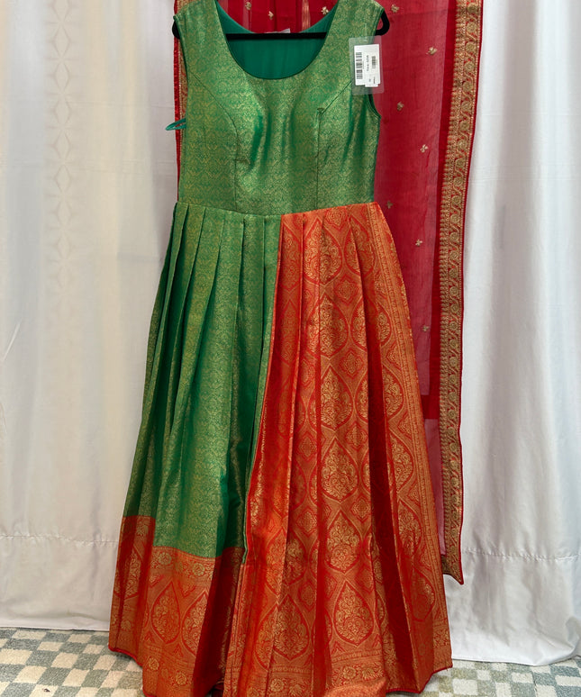 Silk long gown - Kurti Connection USA