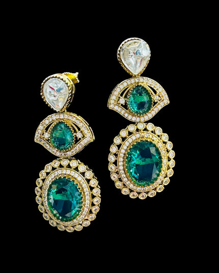 Rajwadi emerald earrings