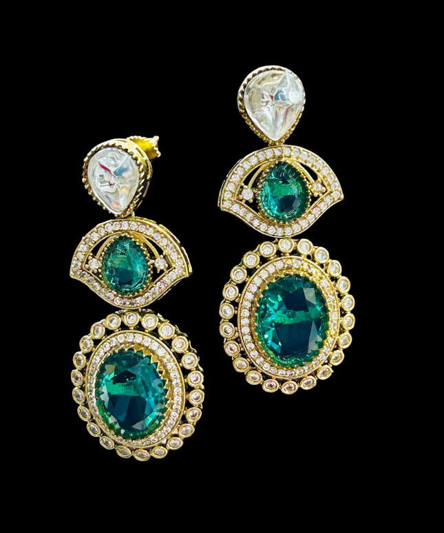 Rajwadi emerald earrings