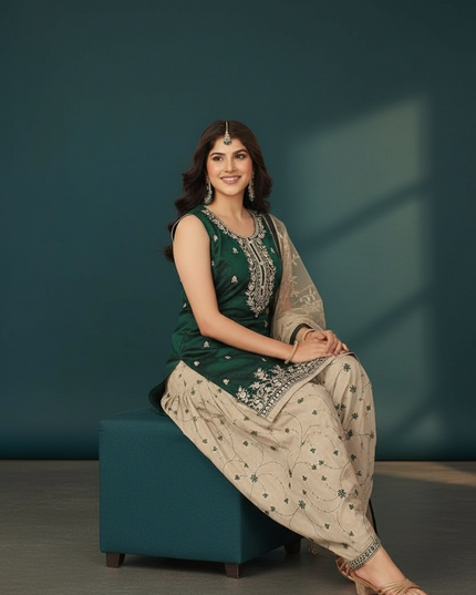 Cotton silk salwar suit by Kurti Connection USA