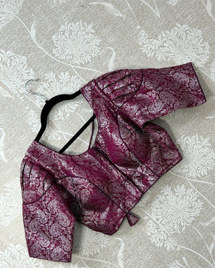Purple with silver brocade by Kurti Connection USA