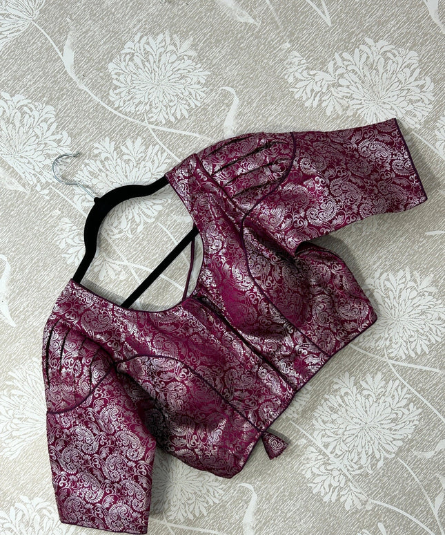 Purple with silver brocade by Kurti Connection USA