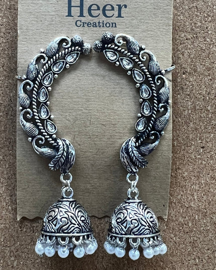 Oxidized jhumki earrings by Kurti Connection USA