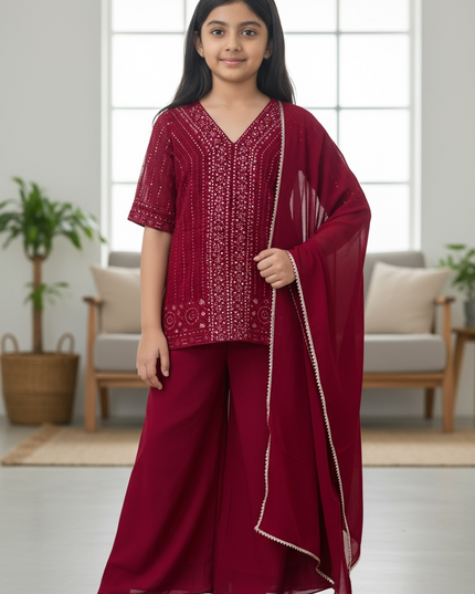Kids sharara set : girls by Kurti Connection USA