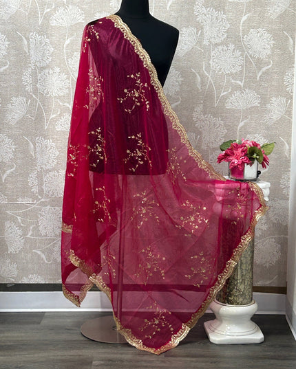 Heavy work dupatta by Kurti Connection USA