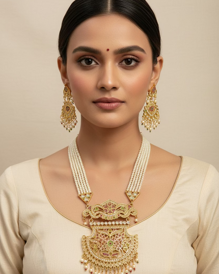 Jadau haar : long necklace by Kurti Connection USA