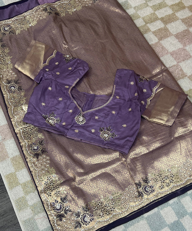 Banarasi tissue silk saree by Kurti Connection USA