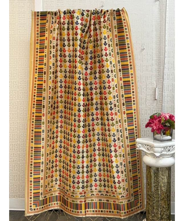 Silk dupatta : digital print by Kurti Connection USA