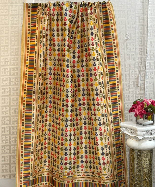 Silk dupatta : digital print by Kurti Connection USA