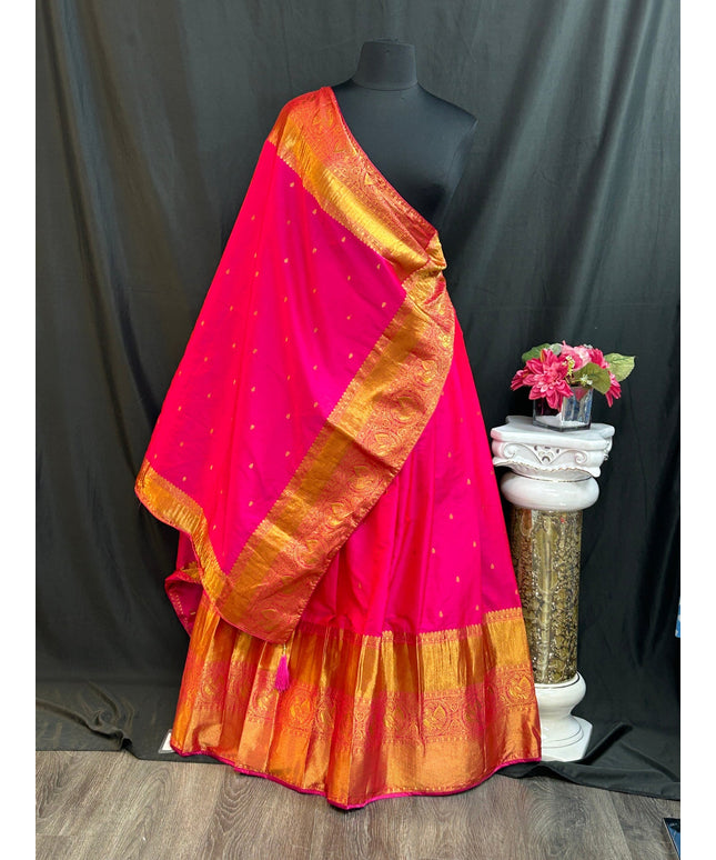 Kanjeevaram Silk Lehenga Set - Traditional Bridal