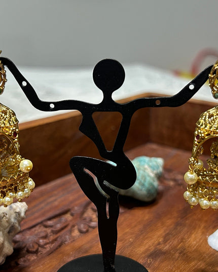 Temple jewelry/ Lakshmi earrings by Kurti Connection USA