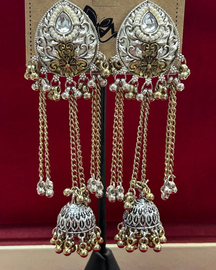 Dual tone Kashmiri earrings by Kurti Connection USA