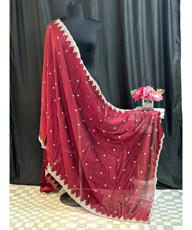 Jardoji work dupatta by Kurti Connection USA