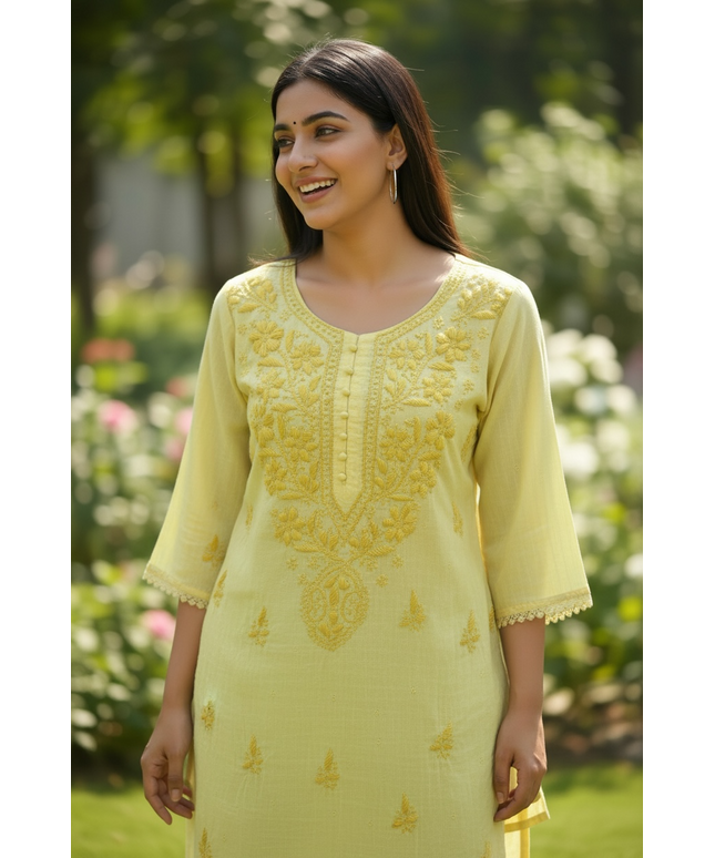 Lucknowi chikankari top /modalsilk