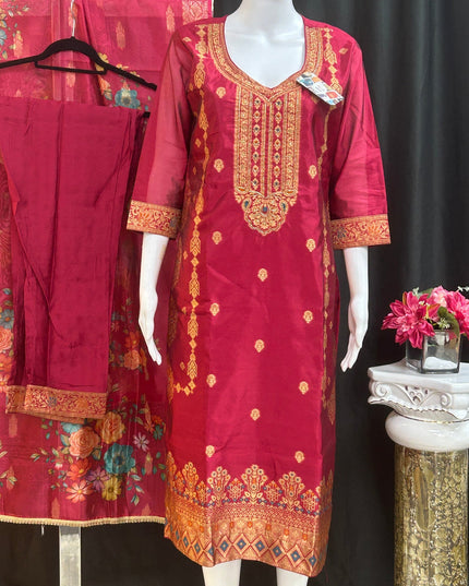 Banarasi silk salwar suit by Kurti Connection USA