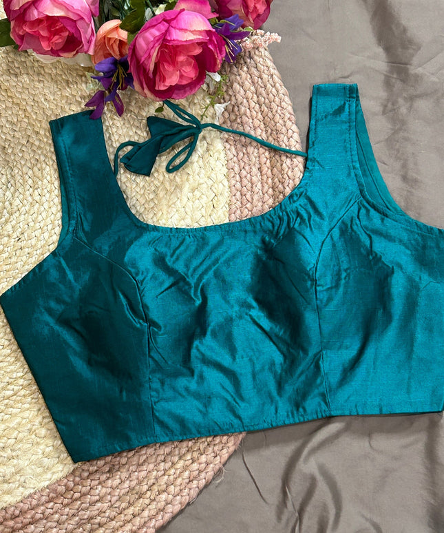 Raw silk blouse by Kurti Connection USA