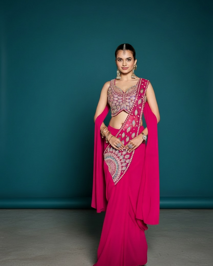 Readymade chiffon saree
