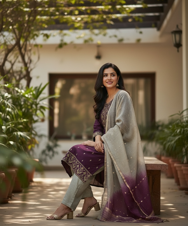Silk salwar kameez set