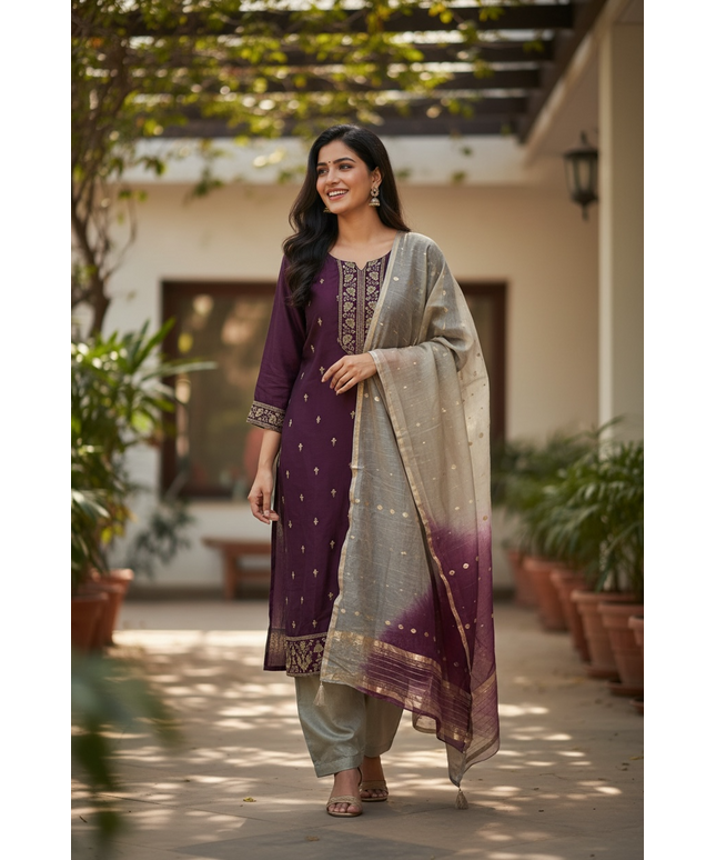 Silk salwar kameez set