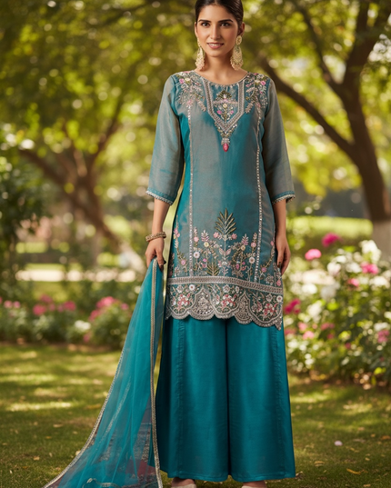 Tissue silk Kurti set
