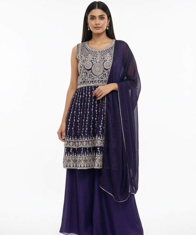 Purple sharara suit