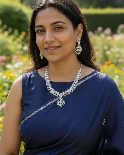 CZ stone necklace set